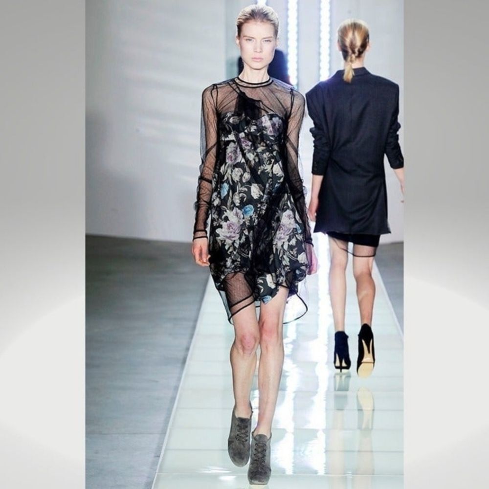 NEW PREEN by THORNTON BREGAZZI Runway Floral Silk Romantic Gothic Bustier Dress - Picture 2 of 8